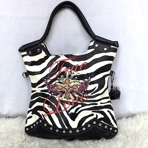 Foldable handbag whit embroidery